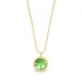 Náhrdelník zelený stříbrný pozlacený se Swarovski Elements Birthday Stone NBG1122SS29PE Peridot - Srpen