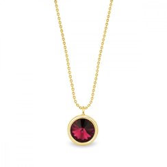 Náhrdelník červený strieborný pozlátený so Swarovski Elements Birthday Stone NBG1122SS29SC Scarlet - Október