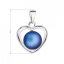 Stříbrný přívěsek s tmavě modrou matnou perlou srdce 34246.3 Dark Blue