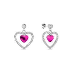 Náušnice ružové sa Swarovski Elements Amour KCC28086F Fuchsia