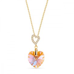 Náhrdelník zlatý se Swarovski Elements Amore NCSG622814LCTSH Light Colorado Topaz Shimmer
