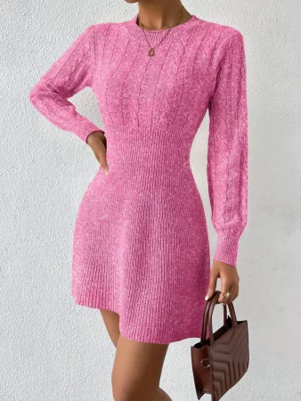 Elegantné ružové úpletové šaty