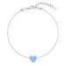 Stříbrný náramek se syntetickým opálem světle modré srdce 13018.3 Lt. Blue s. Opal