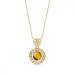 Náhrdelník hnědý se Swarovski Elements Circle Ajour Gold NAG64308T Topaz