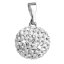 Stříbrný přívěsek s krystaly Swarovski bílý kulatý 34080.1 Krystal