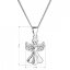 Strieborný náhrdelník anjel so Swarovski kryštálmi biely 32077.1 Krystal