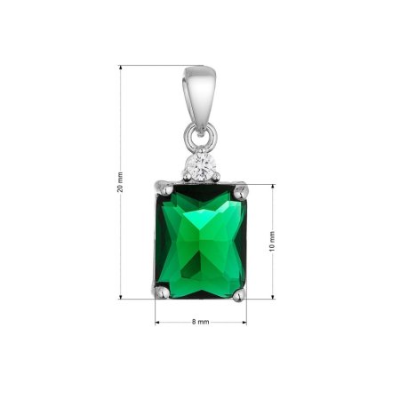 Stříbrný přívěsek zelený obdélníček 14072.3 green