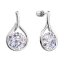 Strieborné visiace náušnice kvapky sa Swarovski fialovými kryštály 31305.3 Violet