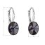 Stříbrné náušnice visací s krystaly Swarovski černý ovál 31276.3 Graphite