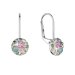 Strieborné náušnice visiace s kryštálmi Swarovski zelené malé 31321.3 sakura