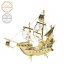 Kovová pozlacená figurka Loď Santa Maria s bílými krystaly Swarovski Elements