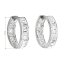 Stříbrné náušnice kruhy s krystaly Swarovski bílý kruh 31132.1