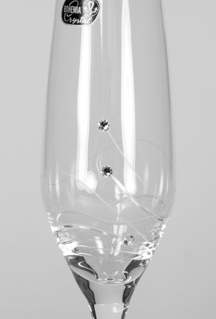 Sklenice se Swarovski Elements krystaly na šampaňské Vanessa Diamante Bliss 210ml