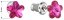 Náušnice růžové se Swarovski Elements květinka 51051.3 Fuchsia 6mm