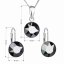 Sada šperkov s kryštálmi Swarovski náušnice, retiazka a prívesok čierne okrúhle 39140.5 Hematite