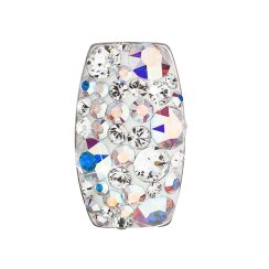 Strieborný prívesok s kryštálmi Swarovski AB efekt obdĺžnik 34194.2 AB