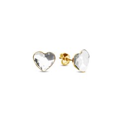 Náušnice čiré se Swarovski Elements Heart KG2808C Krystal