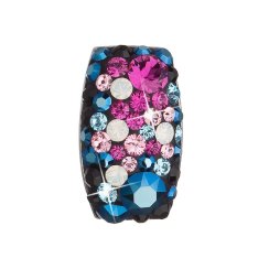 Strieborný prívesok s kryštálmi Swarovski mix farieb obdĺžnik 34194.4 Galaxy