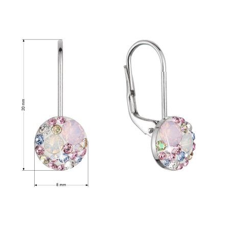 Strieborné náušnice visiace s kryštálmi Swarovski ružové malé 31321.3 magic rose