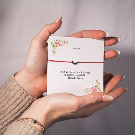 Kabbalah náramek se stříbrným měsícem 13044.3 red