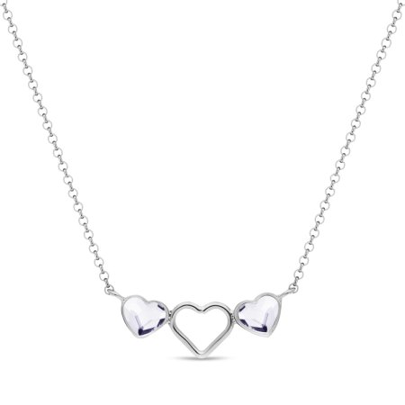 Náhrdelník čirý se Swarovski Elements Cuori N280862C Krystal
