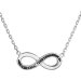 Strieborný náhrdelník s kryštálmi Swarovski čierne infinity, nekonečno 32023.5 Hematite