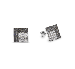 Náušnice šedé se Swarovski Elements Kingdom Studs KFM6SNC Silver Night