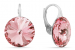 Náušnice růžové Rivoli se Swarovski Elements Sweet Candy KA112214LR  Light Rose 14 mm
