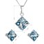 Súprava šperkov s kryštálmi Swarovski náušnice a prívesok modrý kosoštvorec 39126.3 Aqua