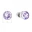 Stříbrné náušnice Swarovski pecka s krystaly fialové kulaté 31113.3 Violet