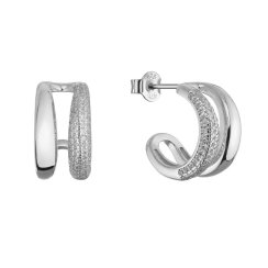 Strieborné dvojité kruhy so zirkónmi 11770.1