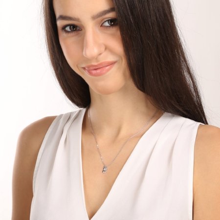 Stříbrný náhrdelník s kočičkou 62041