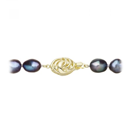 Perlový náramek z říčních perel se zapínáním ze 14 karátového zlata 923011.3/9265A peacock