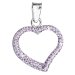 Strieborný prívesok s kryštálmi Swarovski fialové srdce 34093.3 Violet