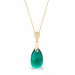 Stříbrný pozlacený náhrdelník se Swarovski Elements zelená kapka Dainty Drop NG610616EM Emerald