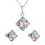 Sada šperků s krystaly Swarovski náušnice, řetízek a přívěsek zelený kosočtverec 39126.3 Chrysolite