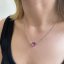 Strieborný náhrdelník s kryštálom Swarovski ružové srdce 32061.3 Fuchsia