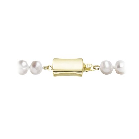 Perlový náhrdelník z riečnych perál so zapínaním zo 14 karátového zlata 922001.1/9267A biely