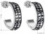 Stříbrné náušnice kruhy s krystaly Swarovski černý půlkruh 31119.5 Hematite