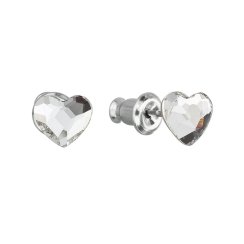 Náušnice se Swarovski Elements srdíčko 51050.1 Krystal 6 mm