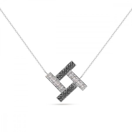 Náhrdelník šedý so Swarovski Elements Sol NFMP4CSN Silver Night