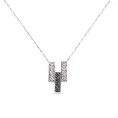 Náhrdelník šedý so Swarovski Elements Twilight NFMP3CSN Silver Night