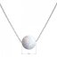 Stříbrný náhrdelník se syntetickým opálem bílý kulatý 12044.1 White s. Opal