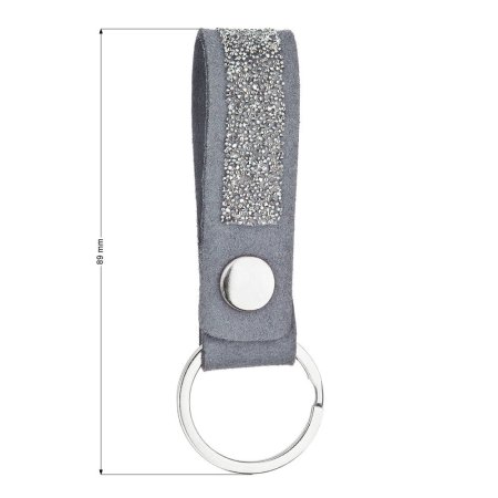 Klíčenka s krystaly Swarovski šedá 78007.3 Silver