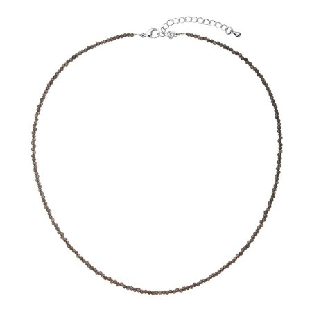 Náhrdelník s pravými grey spinel kamene 42012.3 oceľ