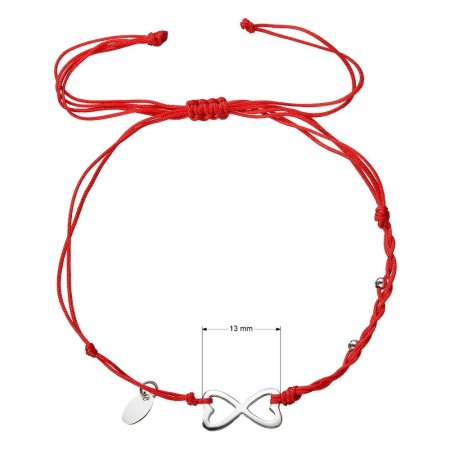 Kabbalah náramok so strieborným nekonečnom 13048.3 red