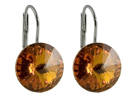 Náušnice Rivoli so Swarovski Elements Topaz 14 mm