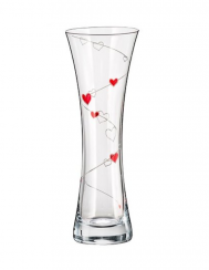 Skleněná váza čirá srdce Love 19,5 cm