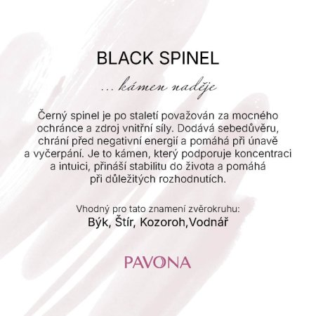 Náramok s pravými black spinel kamene 43055.3 oceľ