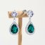 Strieborné náušnice visiace s kryštálmi Swarovski Elements Briselle KCP4320EMC Emerald